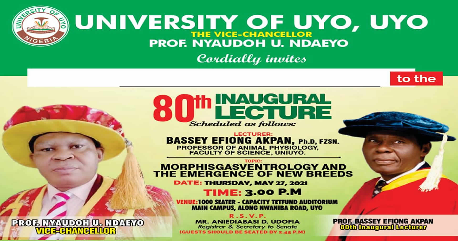 80th Inaugural Lecture