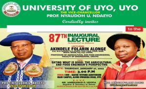 87th Inaugural Lecture: Akindele Folarin Alonge, Prof. of Agriculture & Food Engr